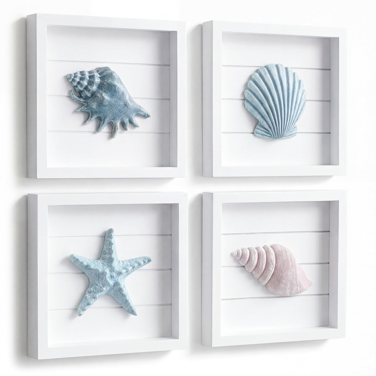 Tide and Tales 3D seashells wall art with starfish adds coastal charm to living spaces