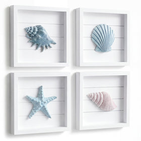 Tide and Tales 3D seashells wall art with starfish adds coastal charm to living spaces