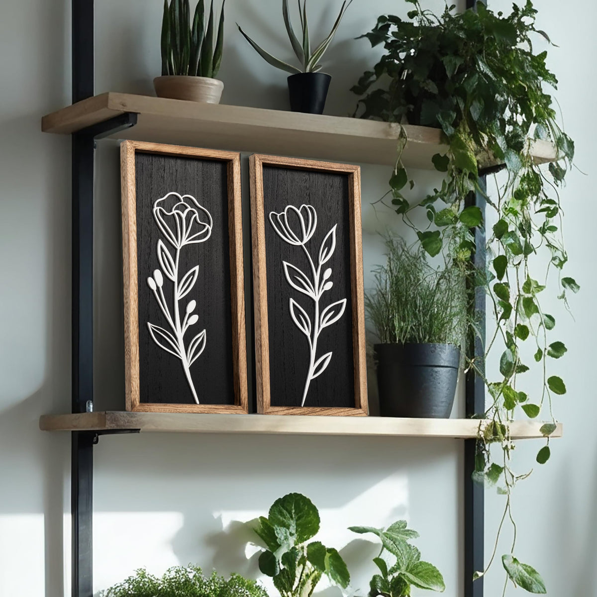 Tide and Tales black white botanical motif adds a modern vintage vibe