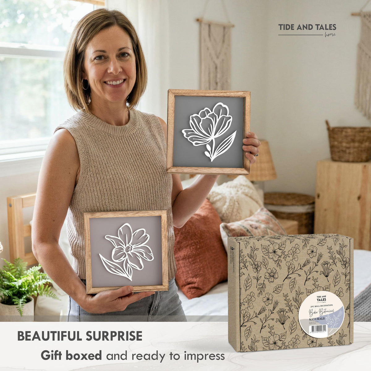 Tide and Tales gift-ready botanical art arrives in a stylish box