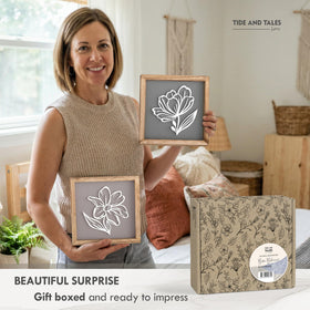 Tide and Tales gift-ready botanical art arrives in a stylish box