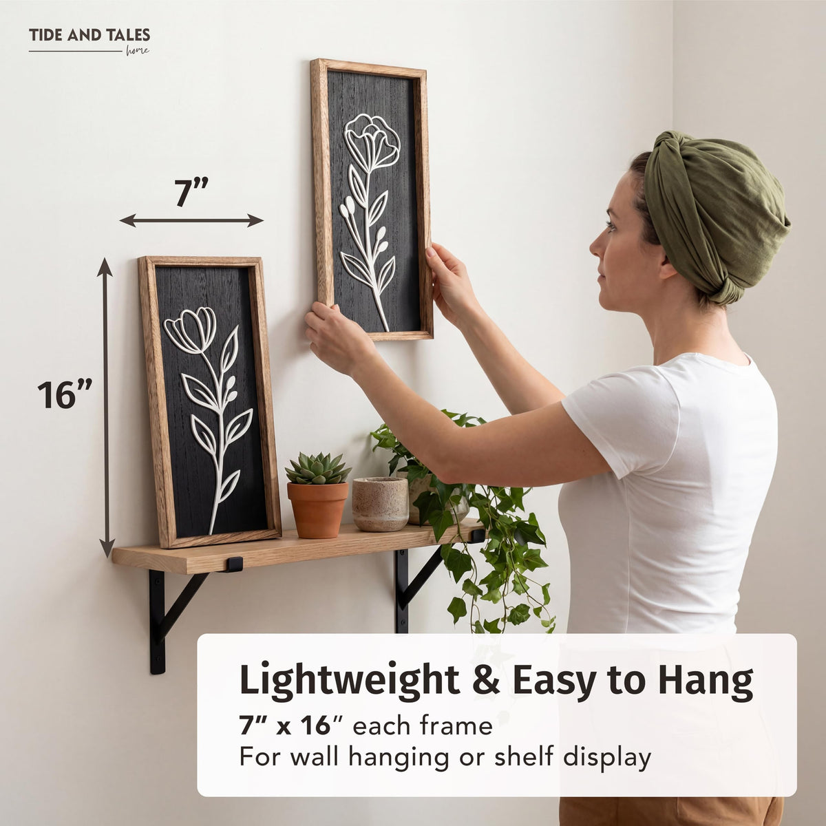 Tide and Tales lightweight frames come ready to hang for easy setup