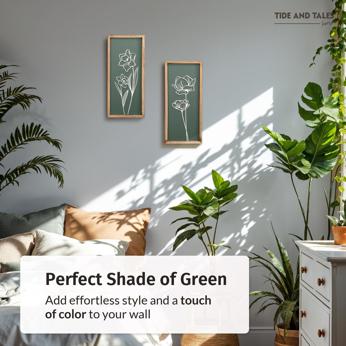 Tide and Tales ready-to-hang wall art ships with mounting hardware for quick setup.