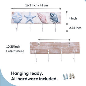 Tide and Tales 3D textured seashell detail on wall rack