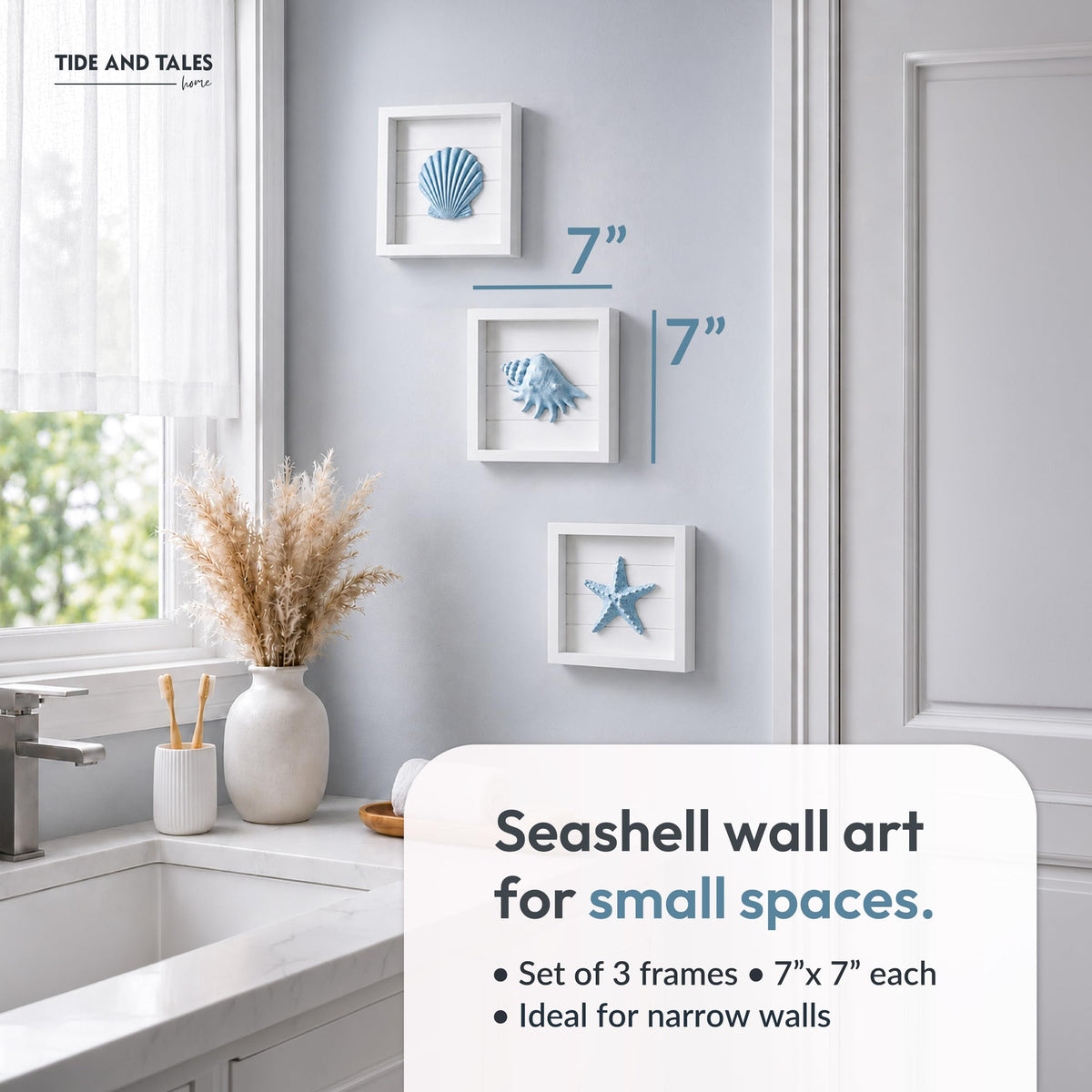 Tide and Tales conch shell 3D wall art enhances seaside vibes in kitchens or living areas