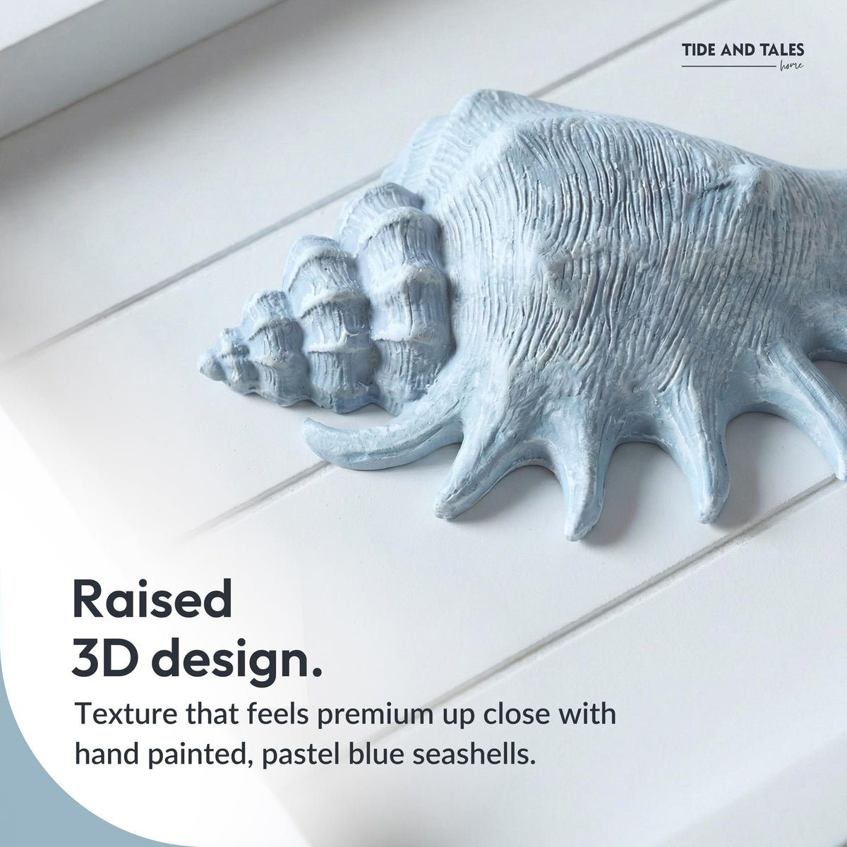 Tide and Tales scallop shell 3D wall art offers pastel coastal appeal