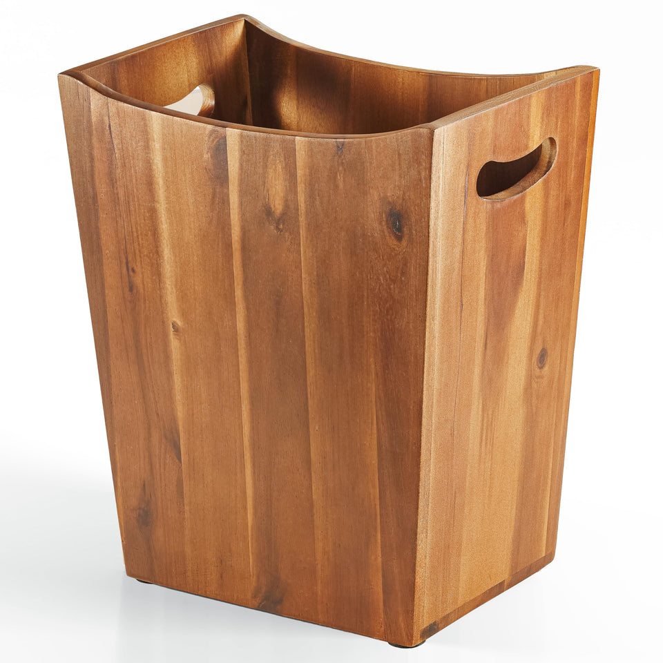 Tidita 2-gallon acacia bin with side handles for easy relocation.
