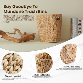Tidita office garbage can with handles is portable between desks and rooms.