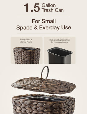 Tidita removable liner makes cleaning and emptying easy.