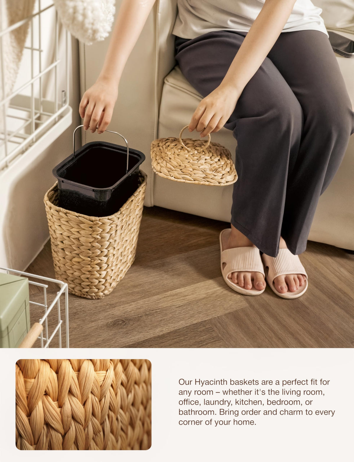 Tidita trash can with reinforced iron frame for sturdy daily use.