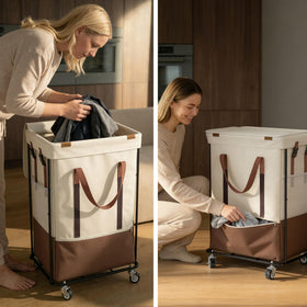 TidyBa bottom zipper access design for quick laundry retrieval without bending
