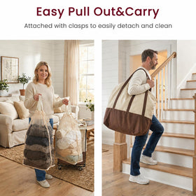 TidyBa lid-hidden laundry storage showing concealed clothes