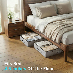 TidyCorner under-bed storage collapsible design folds flat for easy storage.