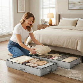 TidyCorner under-bed storage large 45-liter capacity per bin for bulky items.