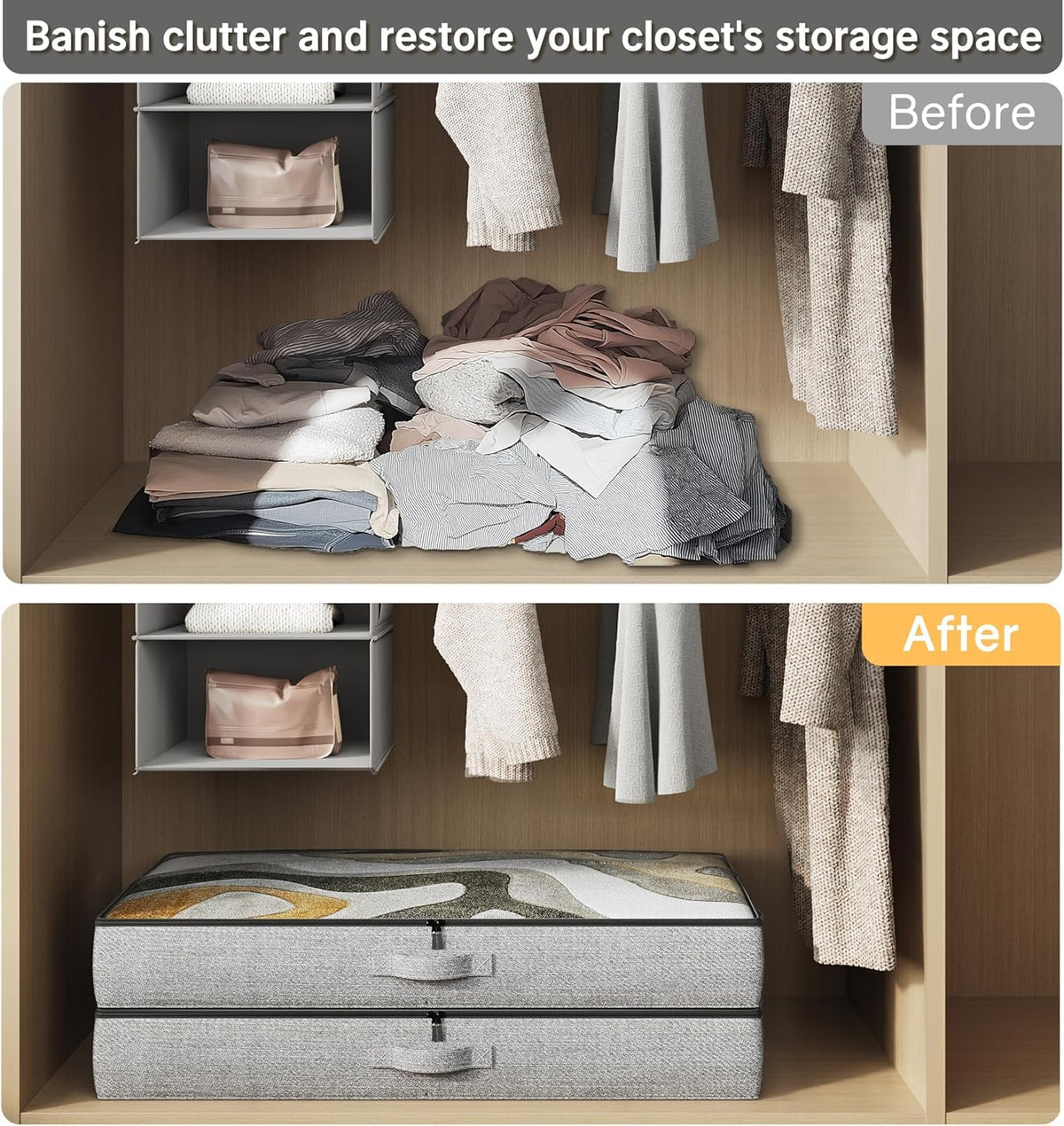 TidyCorner under-bed storage durable handles and dual zippers for easy daily use.