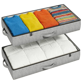 TidyCorner under-bed storage with dust-proof zippers keeps items protected.