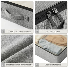 TidyCorner under-bed storage transparent top cover helps locate items quickly.