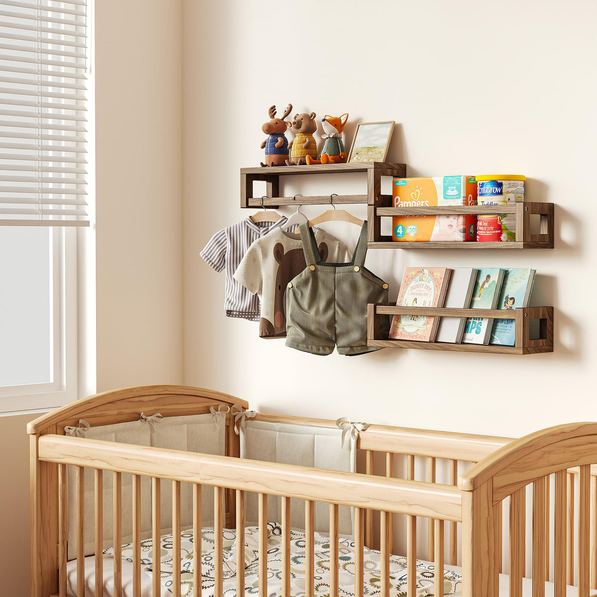 TidyCorner wall shelf blends book storage with decor.