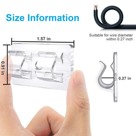 TidyHelper clear adhesive hooks using 3M tape for strong mounting.