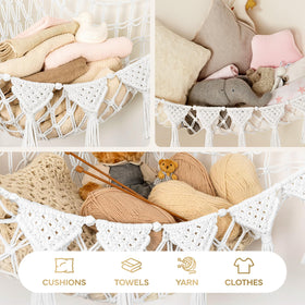 TIDYTEDS boho nursery toy storage comes in three colors for stylish organization.