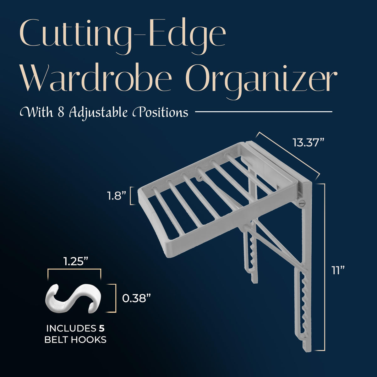 TieMaster holds 60 ties and scarves neatly on the rack