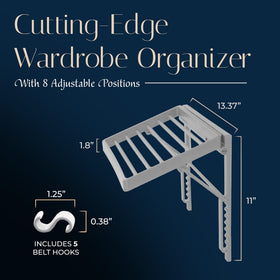 TieMaster holds 60 ties and scarves neatly on the rack