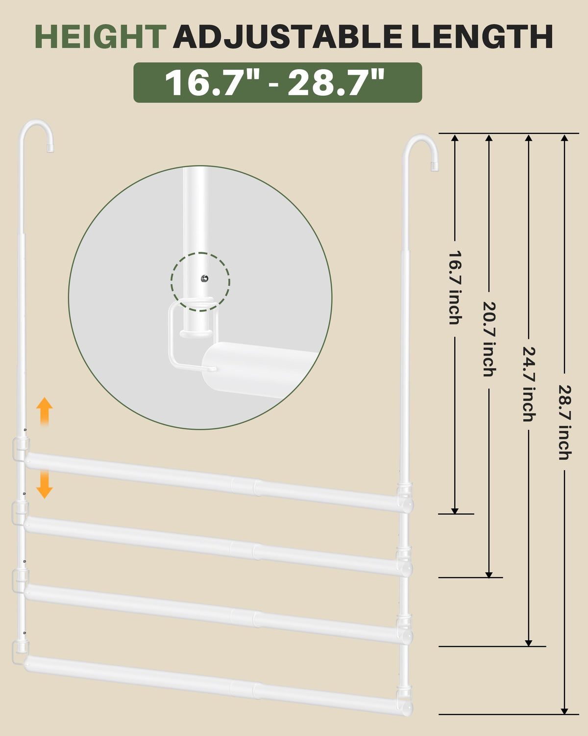 Tiemlet Closet Rod easy-install—no tools needed.