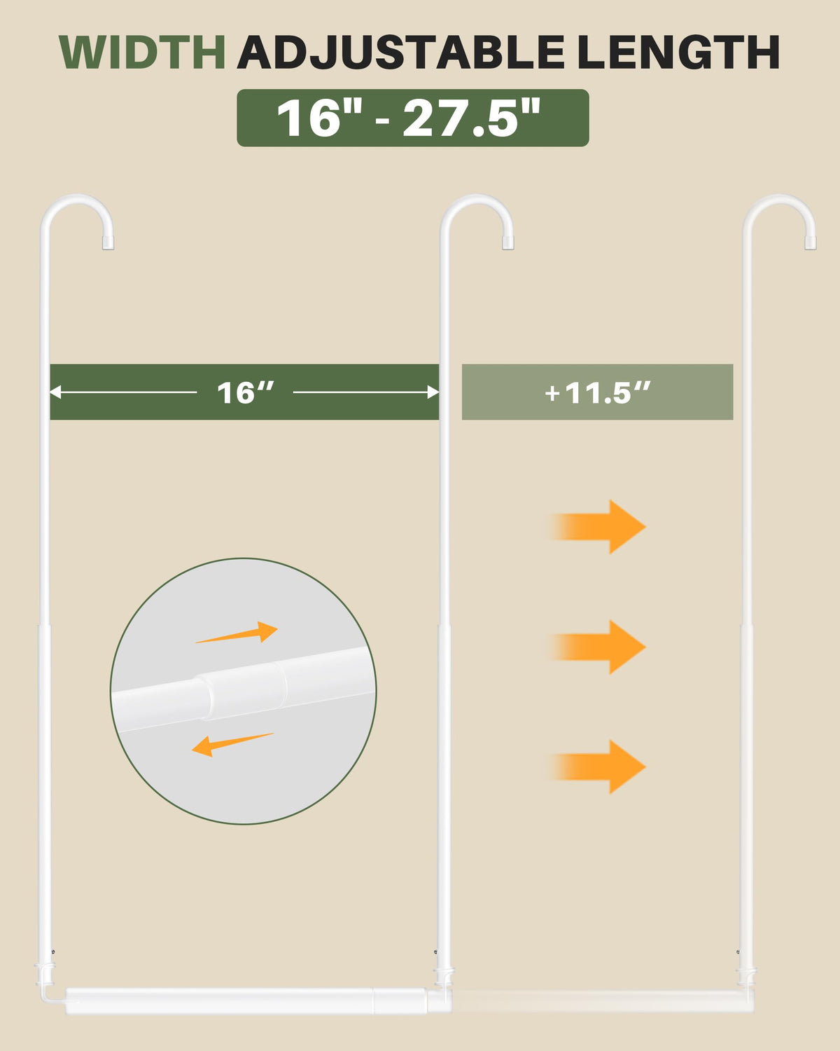 Tiemlet Space-saving rod helps maximize small closet storage.