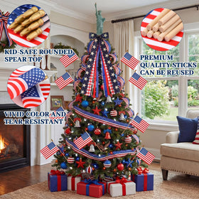 Tigeen 4th of July wreath bow creates instant patriotic ambiance