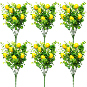 Tigeen artificial lemons six-pack for table centerpiece decor.