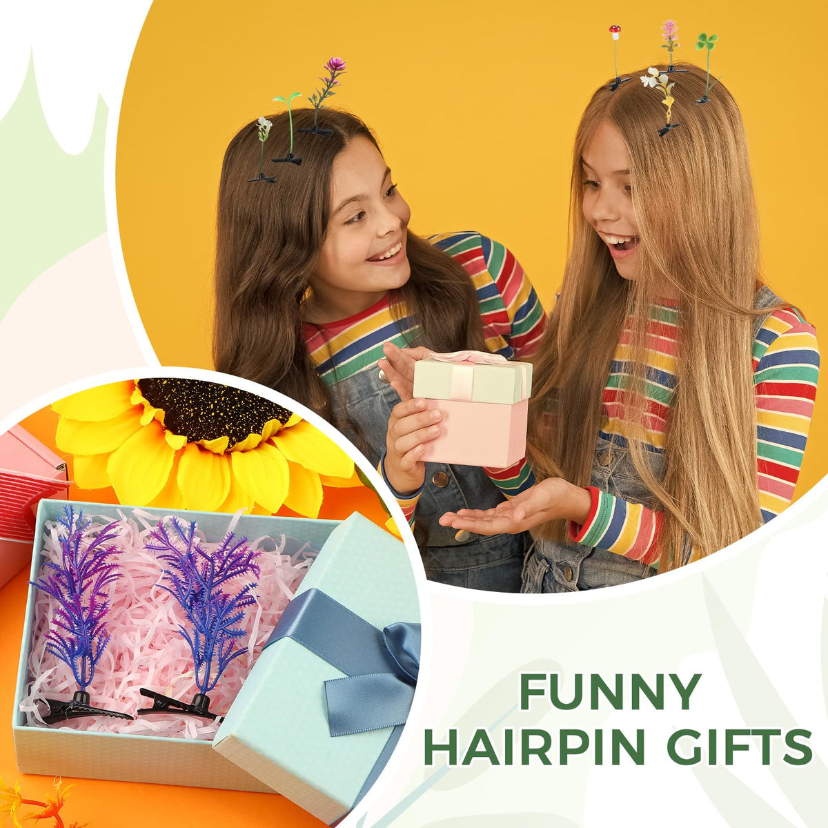 Tigeen bean sprout flower clip offers vibrant floral detail