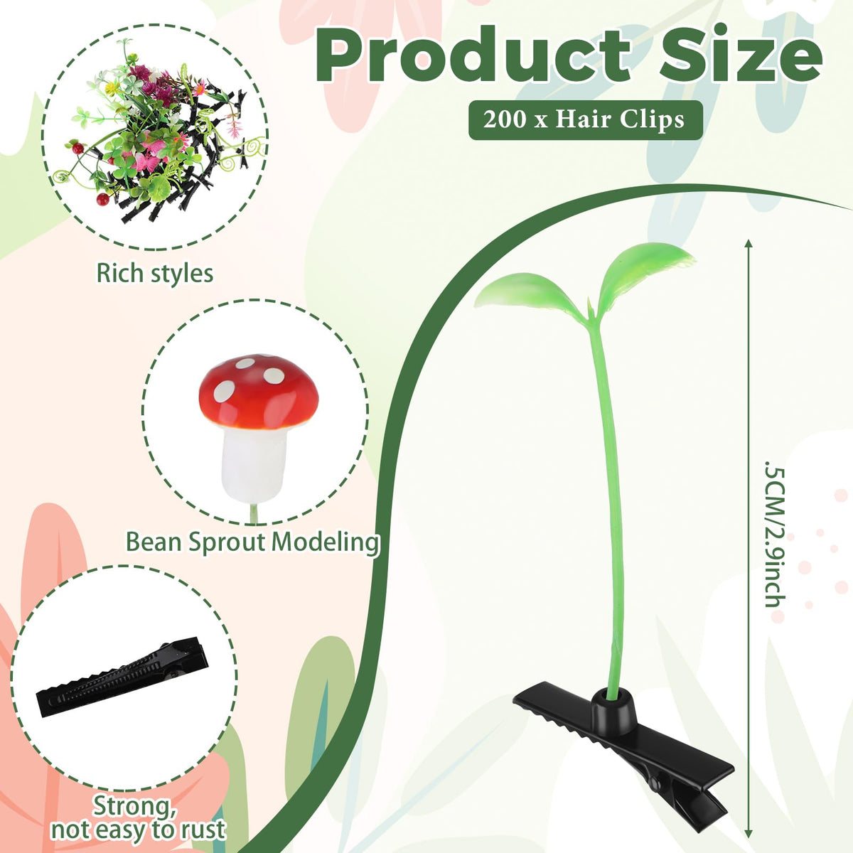 Tigeen bean sprout grass clip brightens any look with greenery