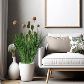 Tigeen fake grass stems for outdoor garden displays, easy maintenance.