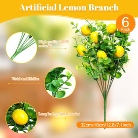 Tigeen faux lemons in a vase for kitchen charm.