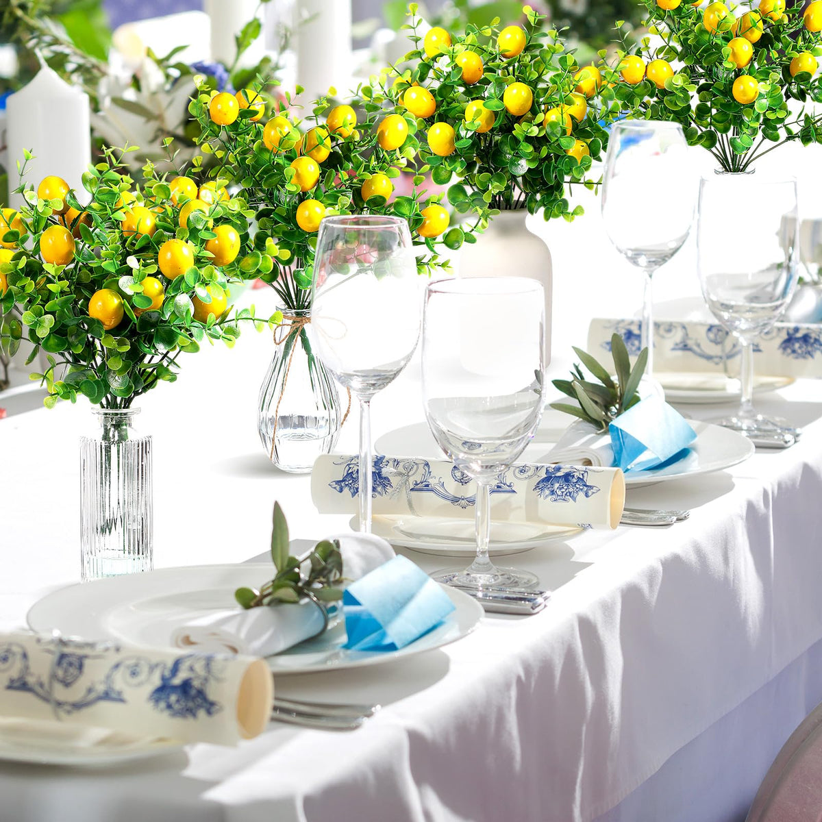 Tigeen lemon stems with LDPE material for lightweight decor.