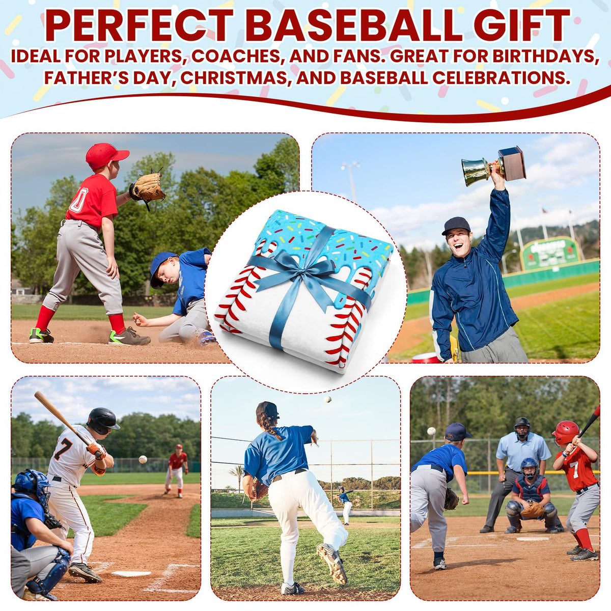 Tigeen ice cream baseball blanket brings cozy warmth to indoor and outdoor spaces.