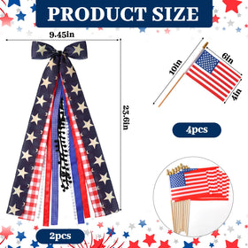 Tigeen small American flags complement the bow with festive color