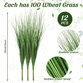 Tigeen UV-resistant tall grass 33-inch, stays vibrant in sunlit balconies.
