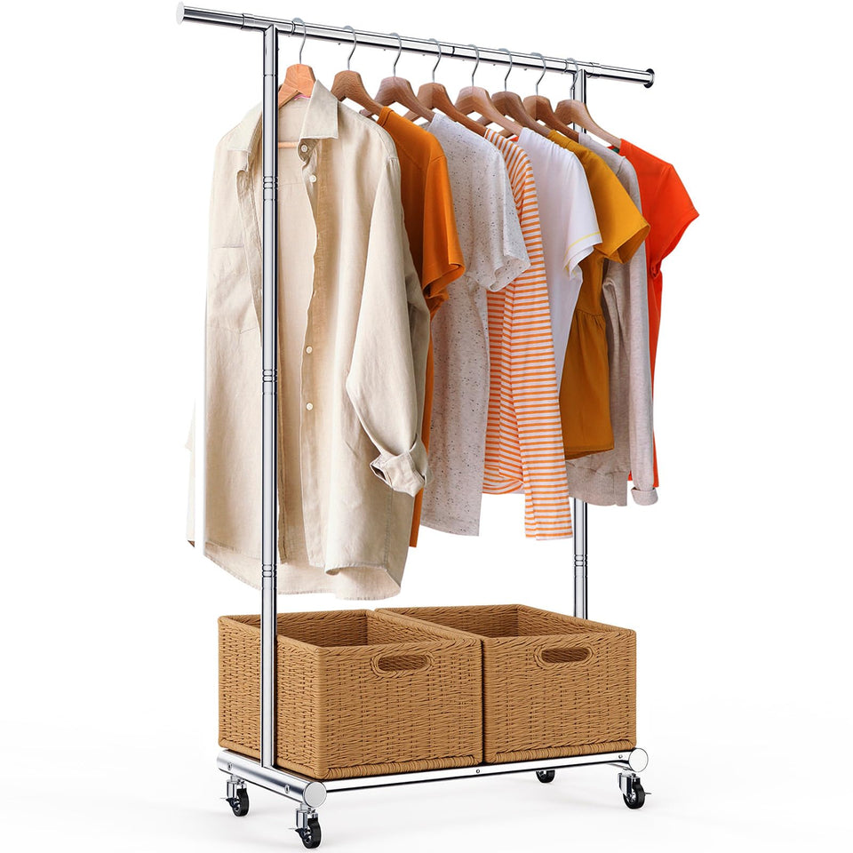 TigerParty clothes rack with extendable bar from 27 to 41 inches for versatile storage