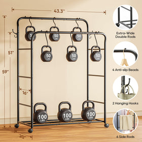 TigerParty rolling wheels on rack for easy movement