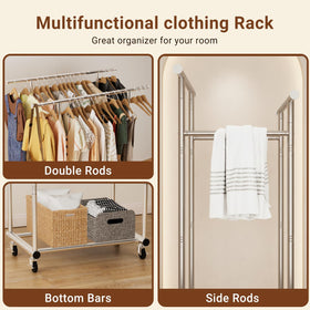 Side extension rods add space for bags, hats, and accessories.