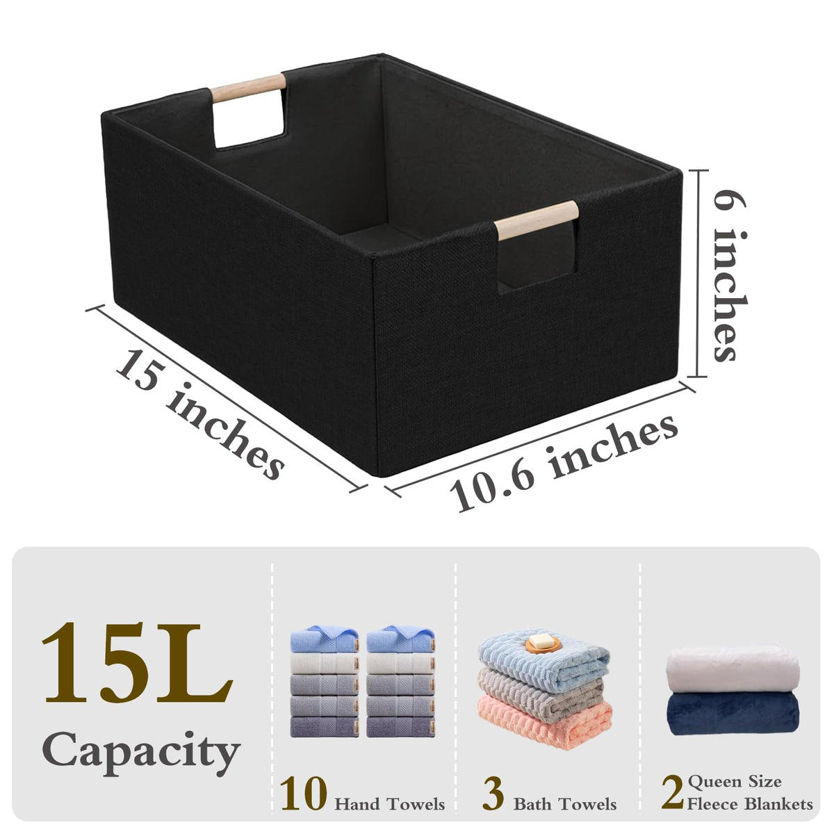 Tihaolity foldable basket folded compact in closet for space-saving
