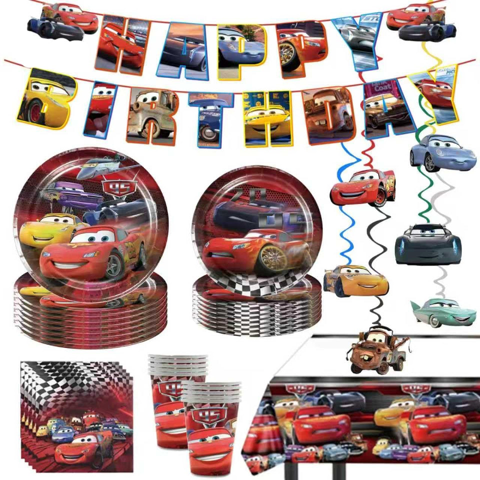 Tihufe Cars plates deliver bold colors for a festive kid-friendly meal.