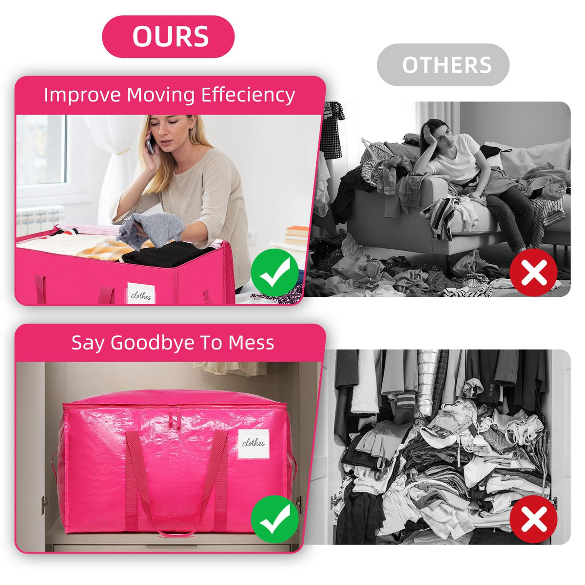 TIIOCTI Moving Bags dual-zipper closure ensures secure lifting