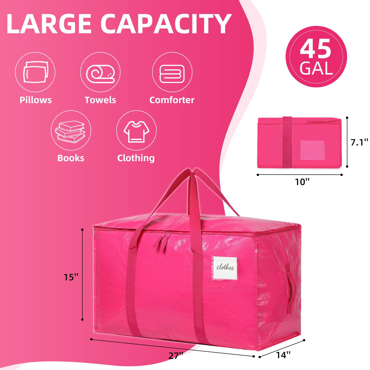 TIIOCTI Pink bags filled with clothes for a smooth move