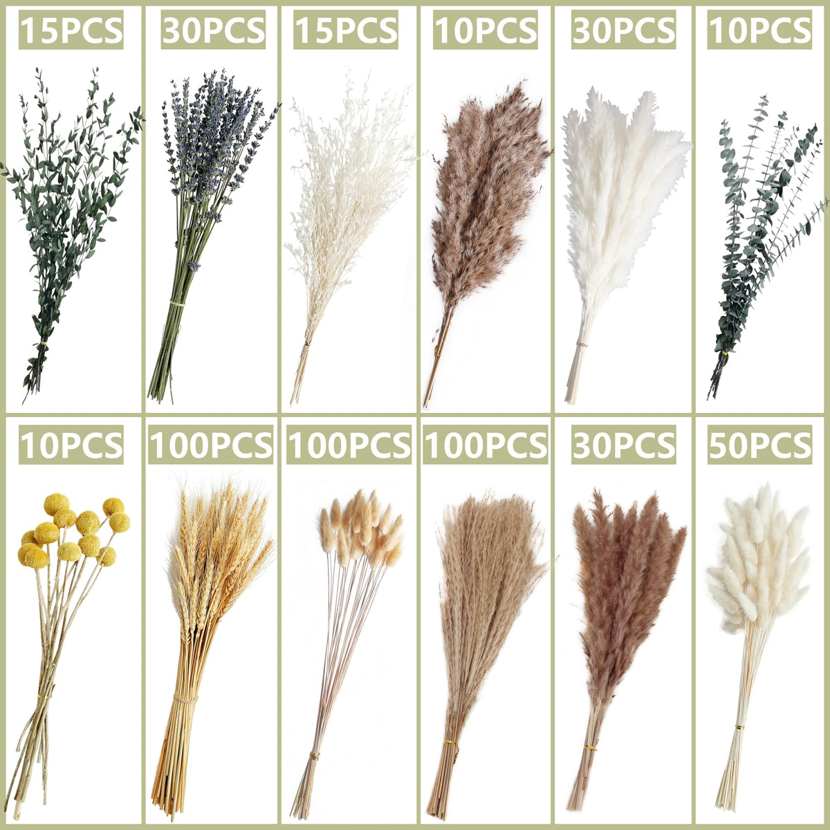 Tikaray dried eucalyptus and pampas arrangement adds natural texture to living spaces.