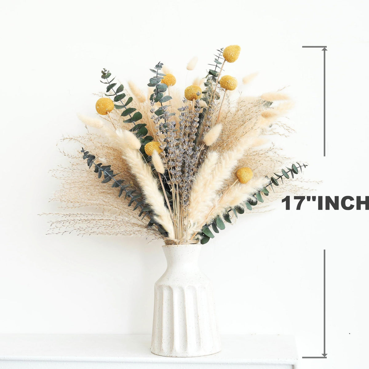Tikaray pampas grass ensemble ideal for tall vase displays and arch decor.