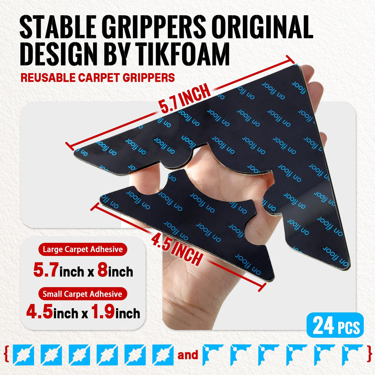 Tikfoam rug tape with floor-safe adhesion and residue-free removal
