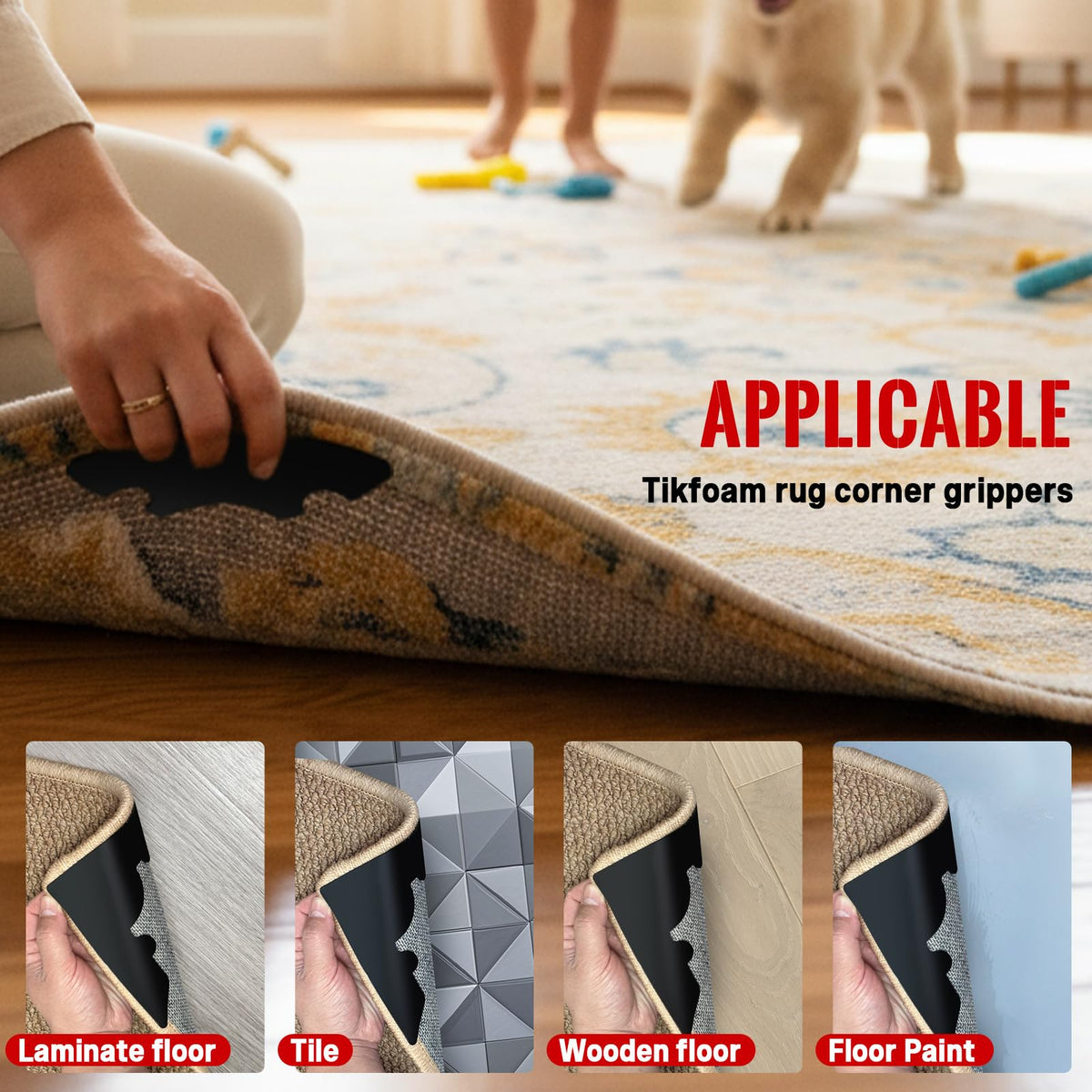 Tikfoam 24-piece kit arrives ready for setup on rugs