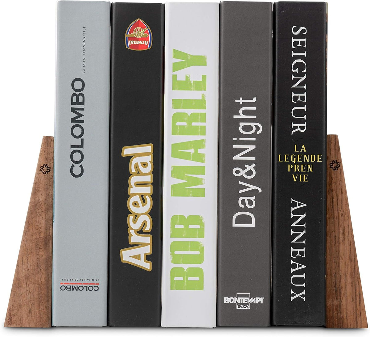 TILISMA handmade walnut bookends add elegance to any desk